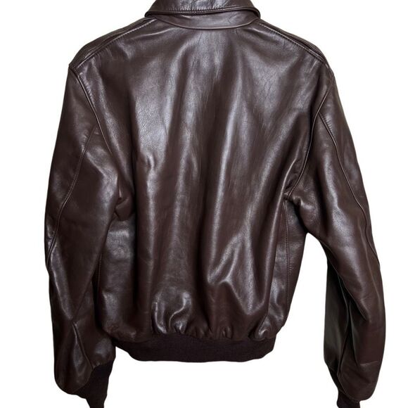 Vintage Sporty’s Pilot Shop A-2 Bomber Jacket Big YKK Zipper Horsehide Made In U - Picture 6 of 10